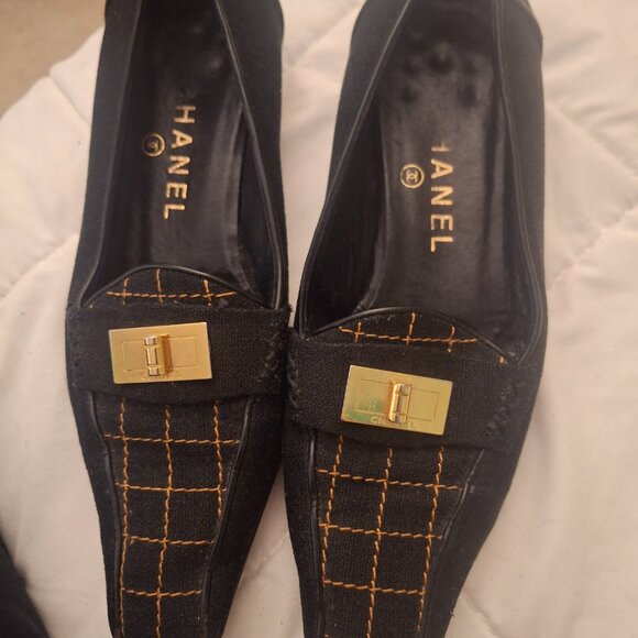 Vintage Chanel Square Toe Loafers - Picture 2 of 7